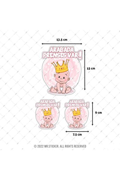 Bay Etiket Bob24 Arabada Prenses Var Etiketi Arabalara Özel Nano Teknolojik M...