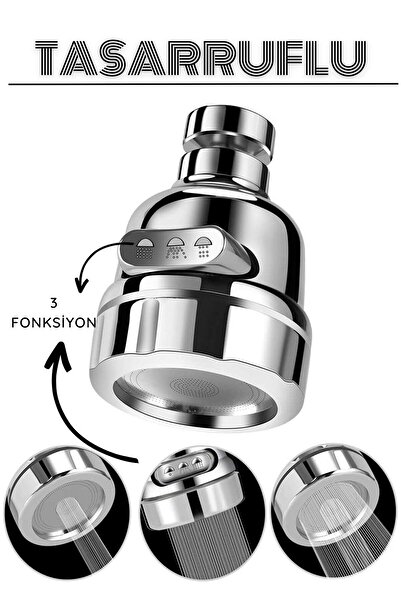 HomeCare Transformacion 3 Fonksiyonlu Tasarruflu Musluk Başlığı Krom 715305