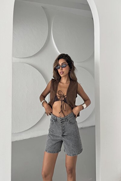 XRAY JEANS Women's Stoned Jeans Summer Smoked Tight Mini Denim Shorts