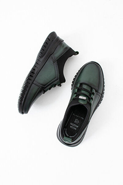 ModaAmour Lydi̇a Genuine Leather Khaki Women's Ortapedic Daily Shoes