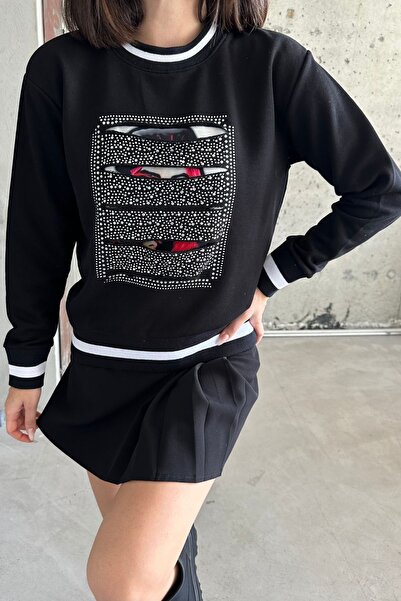 XRAY JEANS Γυναικείο πουλόβερ με λαιμόκοψη Stoned Relax μαύρο