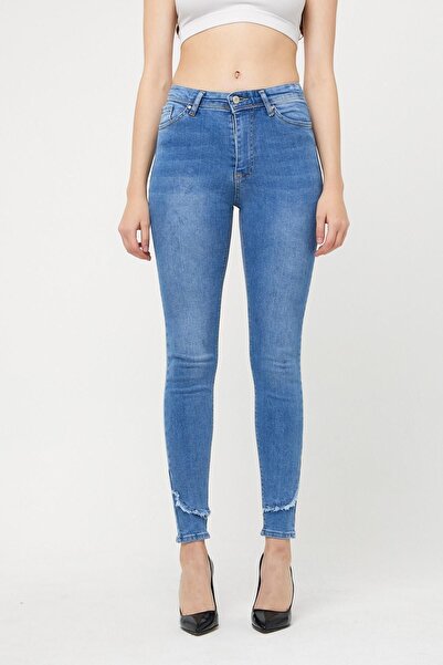 XRAY JEANS Γυναικείο ψηλόμεσο στενό παντελόνι κλασικό μπλε τζιν