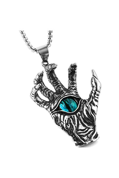 voyageaccessory Dragon Eye Hand Necklace – Green & Blue Color Options – Gothi...