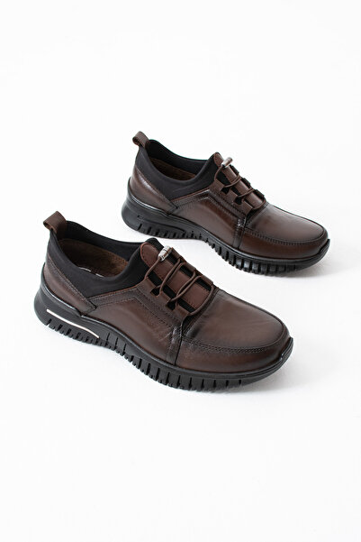 ModaAmour Lydi̇a Genuine Leather Brown Women's Ortapedic Daily Shoes