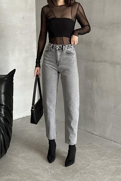 XRAY JEANS Women's Mom Loose Elastic Jogger Smoked Denim Pants