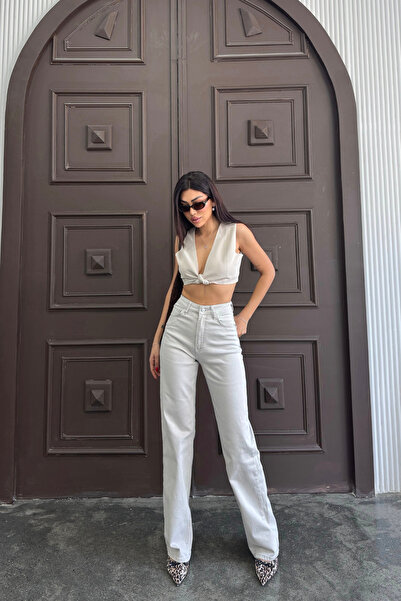 XRAY JEANS Női rugalmas, széles szárú Palazzo krémszínű farmernadrág