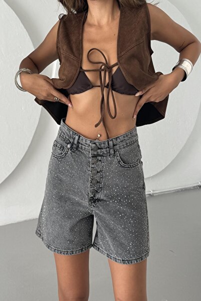 XRAY JEANS Women's Stoned Jeans Summer Smoked Tight Mini Denim Shorts