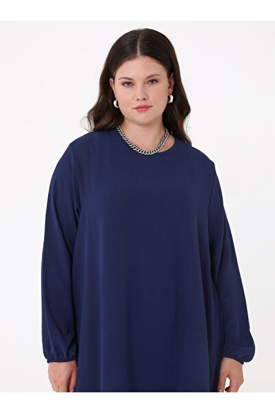 ALİA Büyük Beden Tunik&Pantolon İkili Aerobin Takım - Lacivert -