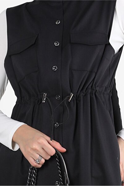 Alvina BELİ BÜZGÜLÜ DÜĞMELİ YELEK 43873