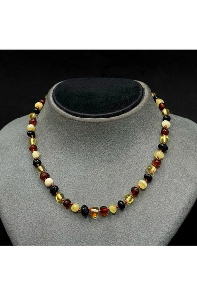 NİSSBEBE Sertifikalı Orijinal Bebek Kehribar Diş Kolyesi 33 cm