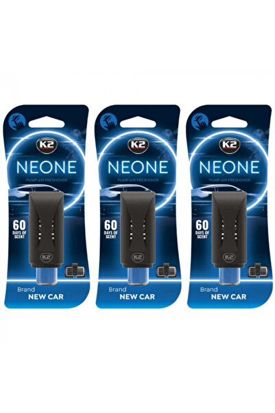 K2 Pachet 3 x Odorizant auto grila ventilatie Puf-Puf Neone New Car