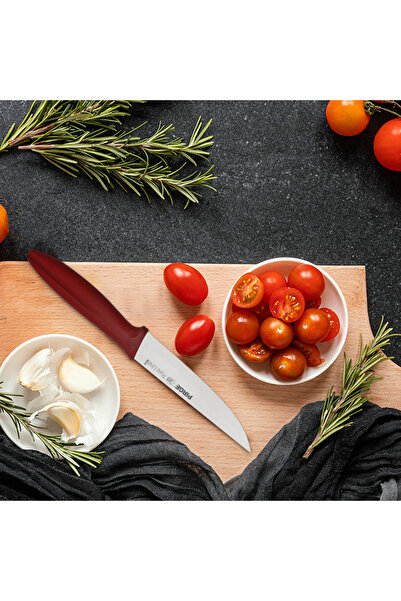 PİRGE سكين مطبخ بيورلاين 13 سم أحمر داكن 46016