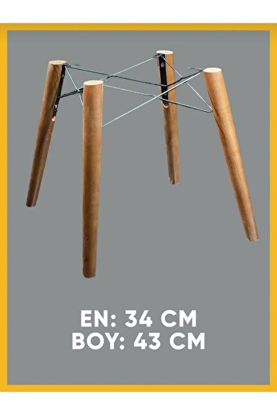 Riccio Ceviz Sandalye Ayağı Ahşap Ayak Ve Demiri