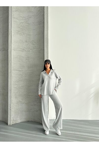 Oyga Women's Cotton Polo Neck Double Suit