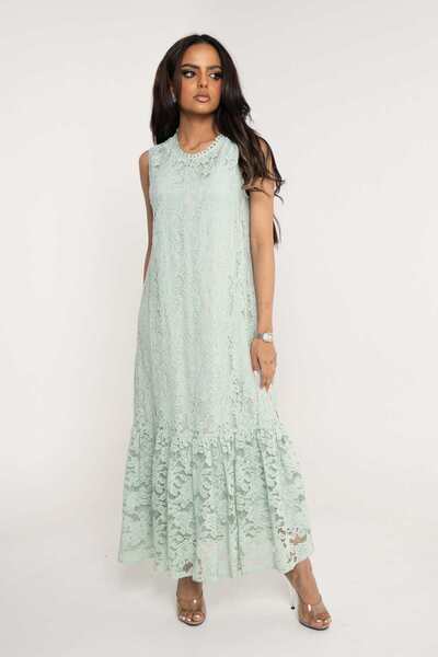 mica فستان ميدي مزين بالزهور مع حافة واسعة للنساء