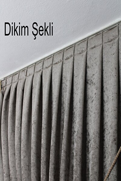 MebelPort Curtain Chenille Backdrop Curtain Double Wing with Fringe Edge (Right - Left Wing)