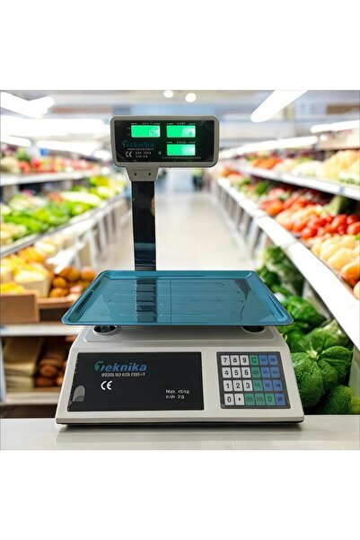 bozztech 40 Kg Boyunlu Ekranlı Elektronik Terazi Bakkal Manav Market Pazarcı Tartısı 2 Gr hassasiyetl