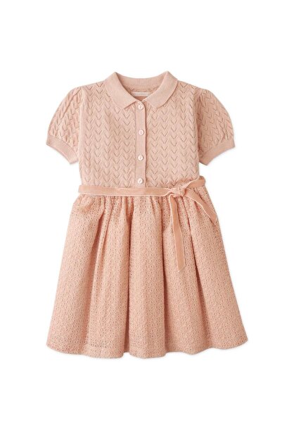 Gingersnaps Girls' Dress with Buttons and Waist Belt