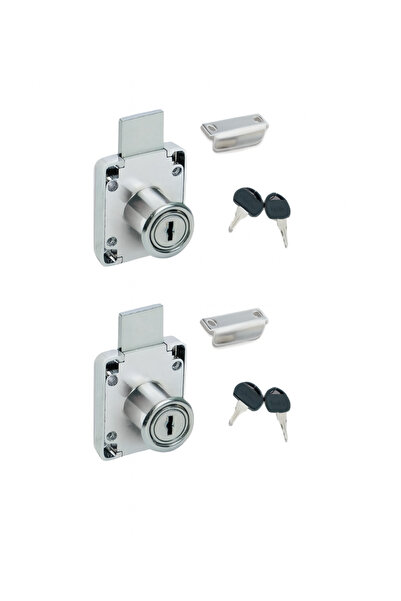 TAYEM 2 Pcs Ymk Square Drawer Lock, Cabinet, Mailbox, Dormitory Cupboard Lock with 2 Keys Chrome