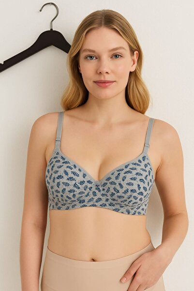 enmodaiçgiyim Σουτιέν με μοτίβο μαλακό λεπτό σφουγγάρι – Χωρίς καλάμι & χωρίς στήριγμα – Άνετο βαμβακερό μοτίβο – Μικτό σχέδιο
