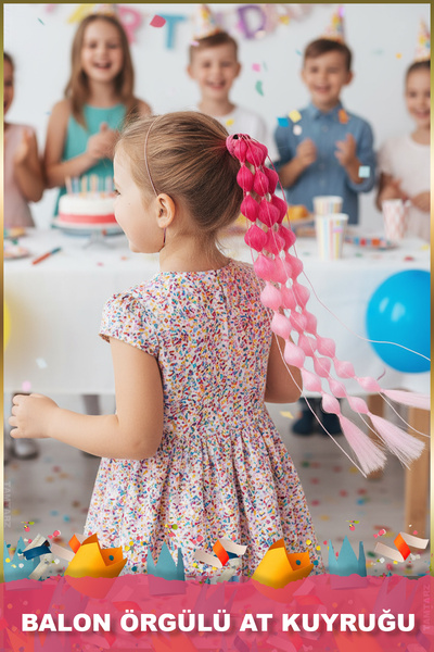 TAM TARZ Coada de cal elastică cu sclipici împletită cu baloane - ACM10