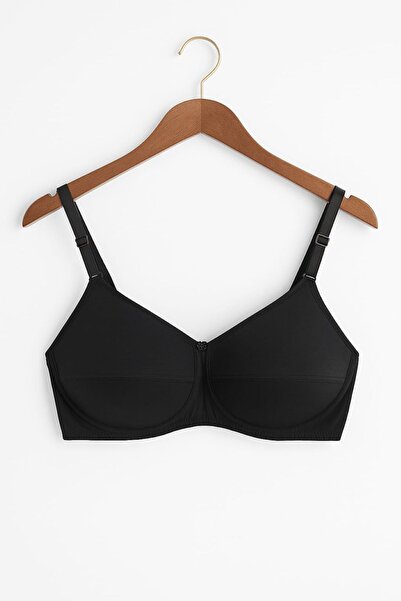 enmodaiçgiyim Чорний м'який тонкий бюстгальтер без кісточок на кісточках