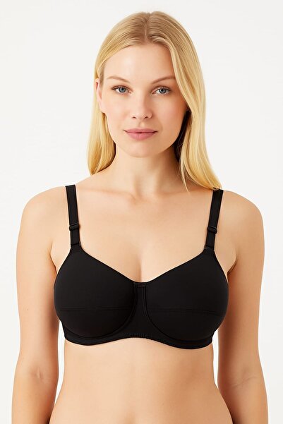enmodaiçgiyim Чорний м'який тонкий бюстгальтер без кісточок на кісточках