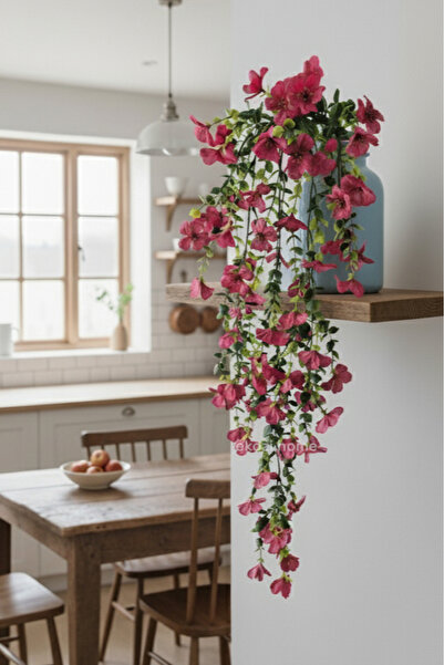 Dekosimge Yapay Sarkan Menekşe Bitki Sarmaşık 5 Dallı 75 Cm Çiçek Begonvil Bahardalı Fuşya