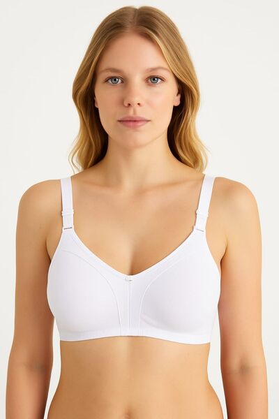 enmodaiçgiyim Безшовний жіночий бюстгальтер з тканини джерсі - білий