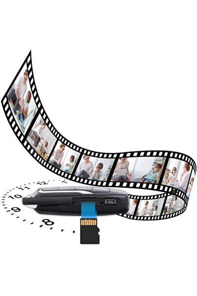 iUni Mini cameră video pentru chei auto RMS25, Full HD, card MicroSD de 16 GB, detectare mișcare