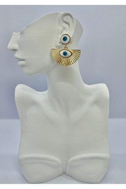 Nilonya Aksesuar Nazar Boncuklu Sallantılı Küpe