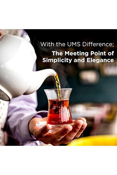 UMS 12-Piece Turkish Tea Cup Set - Slim Waist Design