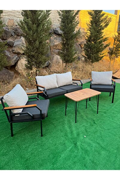 Dekoport Kutay Balkon Mobilyası, Bahçe Takımı, Çay Seti Koltuk Takımı, Metal Kanepe, Cafe Mobilyası 2 1 1