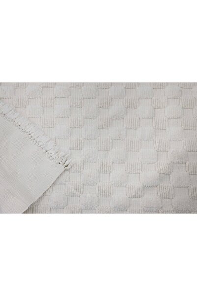 Al Kaffary Carpet Luxury Kafton Entrance Rug with Elegant and Simple Design, Cream