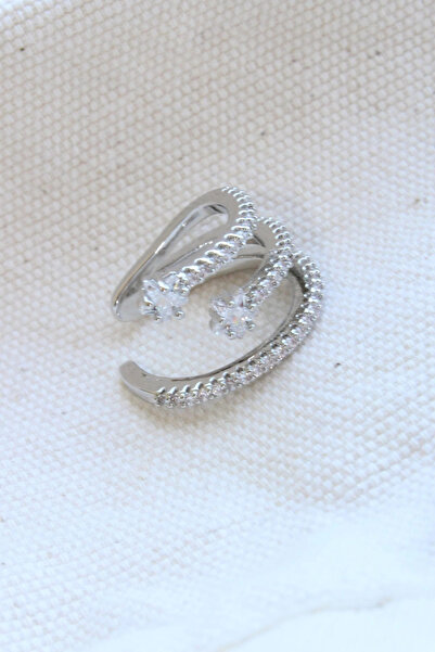 Leo'Stone Çoklu Görünüm Zirkon Taşlı Model Earcuff Kıkırdak Küpe