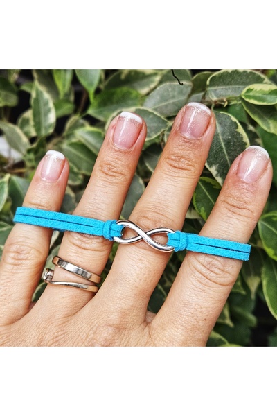 Wild Bracelets Infinity bracelet, made of suede, turquoise, handmade by