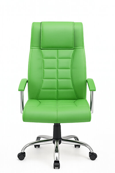 sadık ofis Ergonomik Başlıklı Çalışma Koltuğu – Krom Ayaklı, 360° Döner Teker...