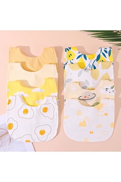 Choice مريلة أطفال صفراء عشوائية مكونة من 3 قطع من قماش التجشؤ، مريلة ناعمة م...