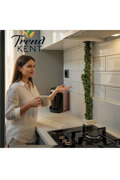 DDPEST 7 Metre Telli Taç Sarmaşık Minik Yaprak (1 Cm) Şerit Yapay Çiçek, Doğalgaz Borusu Süsü