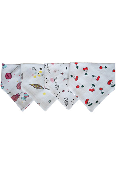 Baby Minik Triangle Scarf Muslin Apron 4 Pieces
