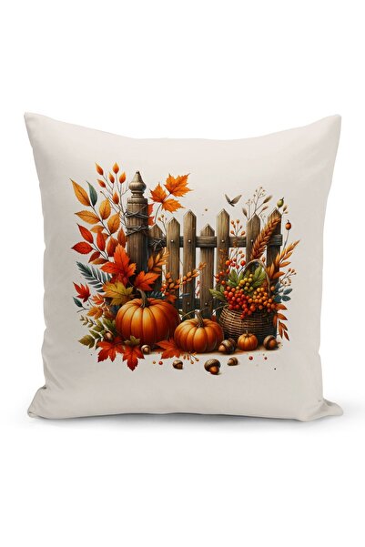 Bertille Home Φθινοπωρινή σειρά - Κάλυμμα μαξιλαριού με ριχτάρι διπλής όψης (...