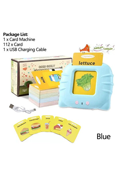 Choice Blue Early Education Flash Card Learning Toys Talking Flashcards for Kids Preschool English Electron