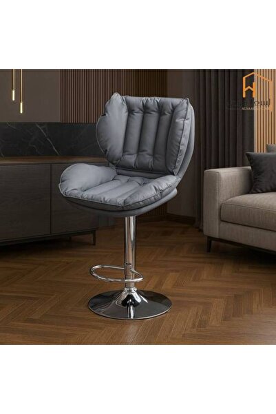 Al Saada Home Counter Chair - Grey - 44 x 39 x 92 cm