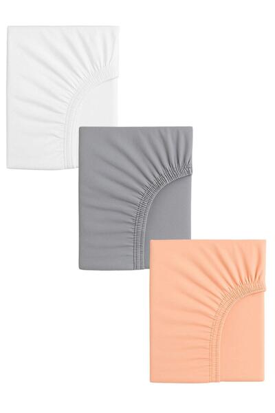 COTENCONCEPT 3 Adet Pamuklu ve Lastikli 60 x 120 x 15 cm Penye Bebek Çarşaf