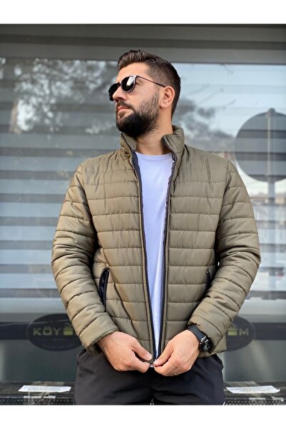 Miss Lida Ανδρικό Εποχιακό Λεπτό Παλτό Χακί