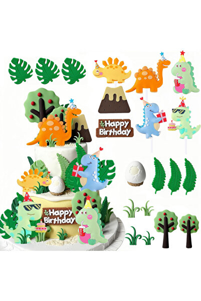 Choice 20pcs Little Dino Birthday Cake Decoration Dinosaur Cake Decoration Birthday Party Supplies Cute Din