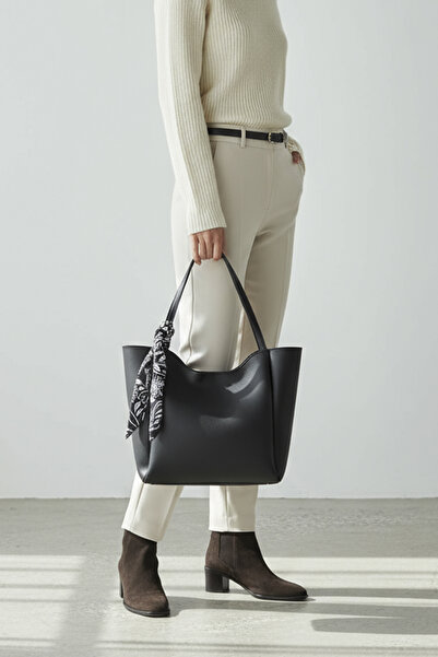 HONEY BAG Lumi̇ Women's Scarf-Shaped Zippered Magnet Closure Shopper Hand and Shoulder Bag