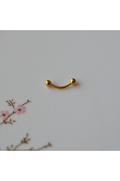 Heppii Cerrahi Çelik Gold Renkli Kaş Piercingi 6 mm