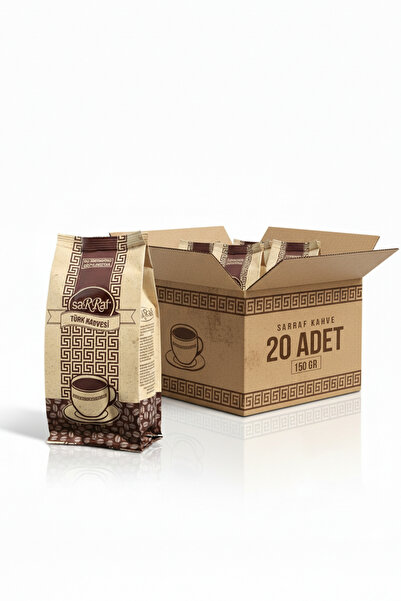 Sarraf Türk Kahvesi 150 جرام، 20 قطعة، متوسطة القوام وناعمة في المذاق