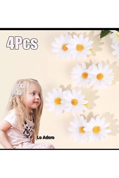 LO ADORO Білий Жовтий 4 Штуки Маргаритка Дівчинка Жінка Маргаритка Шпилька Ма...